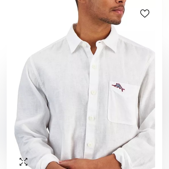 TOMMY BAHAMA Men's Marlin And Stripes Linen Shirt